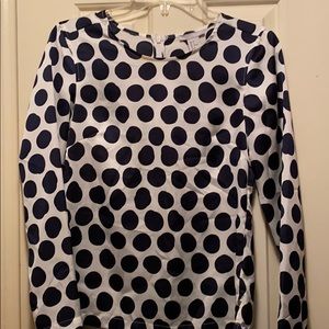 Navy & White Polka Dot Blouse